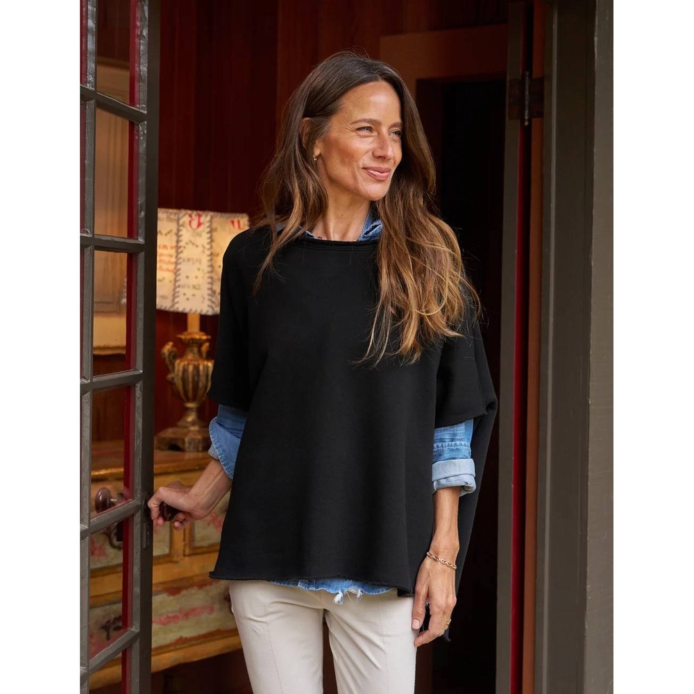 Frank & Eileen Olive Original Capelet Triple Terry Black One Size